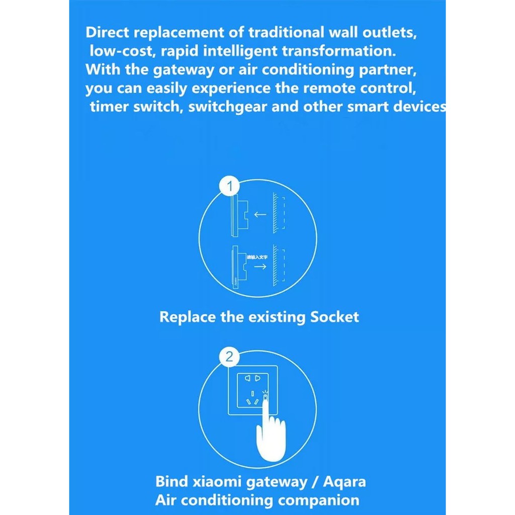 Ổ cắm điện âm tường thông minh Aqara ZigBee tương thích Apple HomeKit