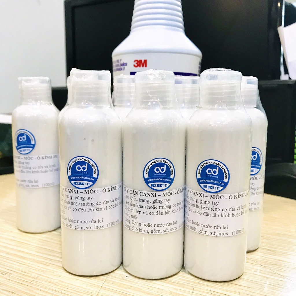 Tẩy ố mốc kính trên xe, Tẩy cặn canxi vách kính 3M Creme Cleanser100ml