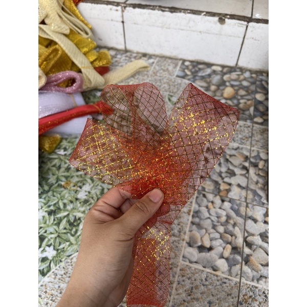 Ruy băng lưới Kim Tuyến bản  4cm