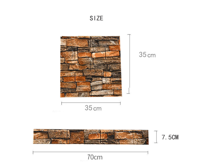 3D luxurious stone wallpaper self-adhesive waterproof wallpaper retro wall decoration