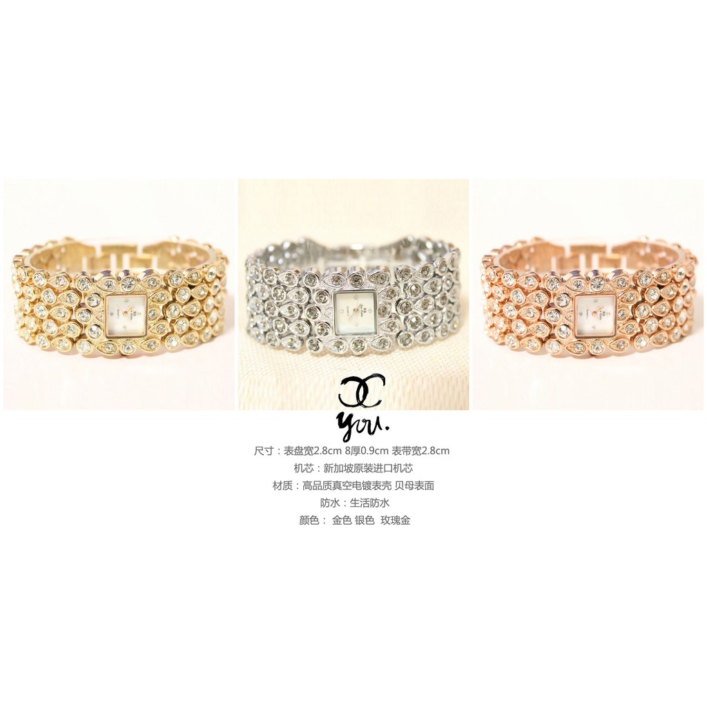 Đồng hồ nữ mặt vuông, đồng hồ đeo tay chính hãng dây kim loại BEE SISTER, đính đá siêu sang, cao cấp, cực kỳ độc đáo