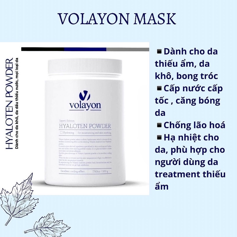 Mặt Nạ Tảo Volayon cao cấp chuyên dùng trong các spa chuyên nghiệp, cấp ẩm phục hồi căng bóng da - Chính hãng