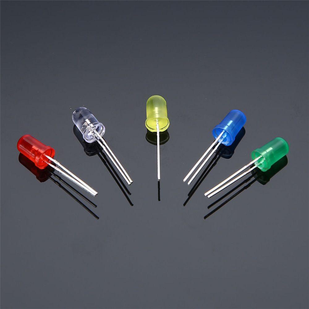 Set 200 Đèn LED Diode 5mm Màu Trắng / Xanh Lá / Vàng DIY