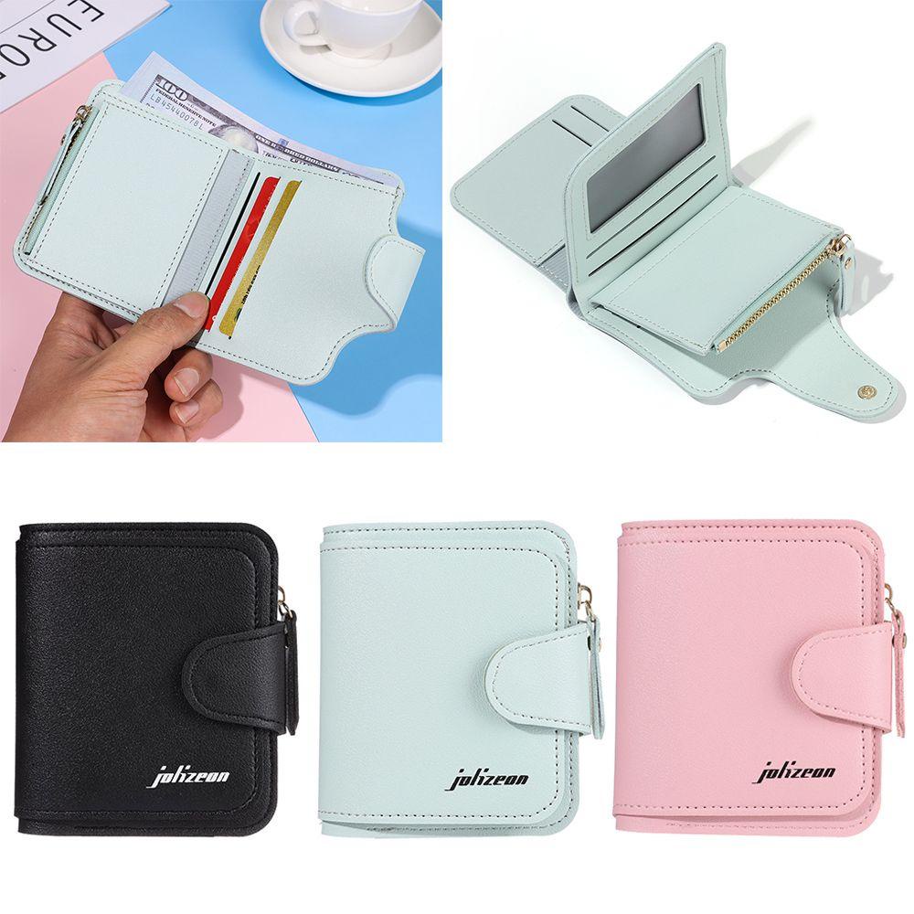 Ví Da PU Ngắn MIHAN1 Đựng Tiền Xu Và Thẻ Có Khóa Kéo Cho Nữ