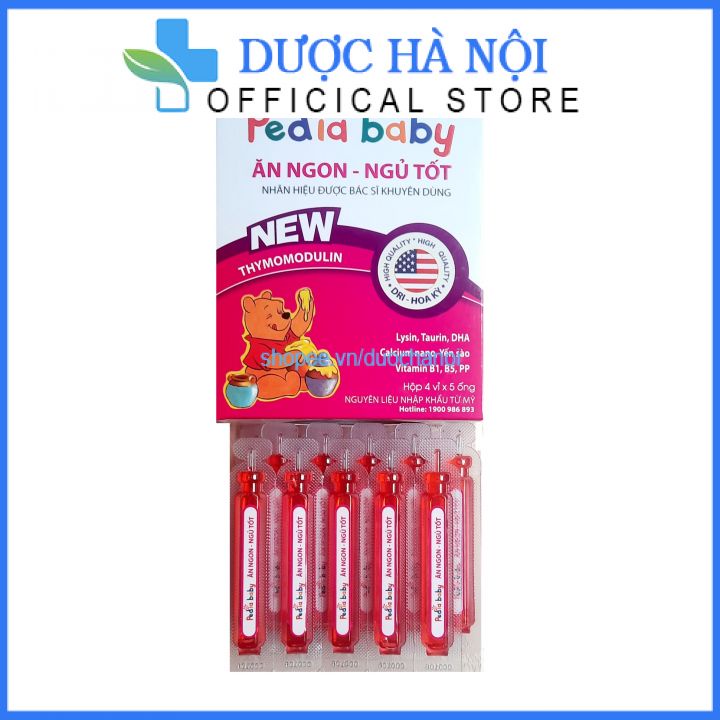 Siro ăn ngon ngủ ngon Pedia baby tắng sức đề kháng và hâsp thụ thức ăn  hộp 20 ống