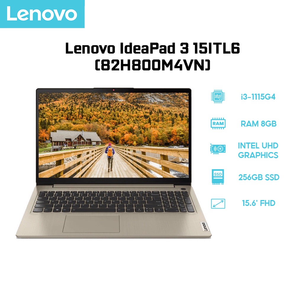 Laptop Lenovo IdeaPad 3 15ITL6 (82H800M4VN) i3-1115G4 8GB  256GB 15.6' FHD Win 10