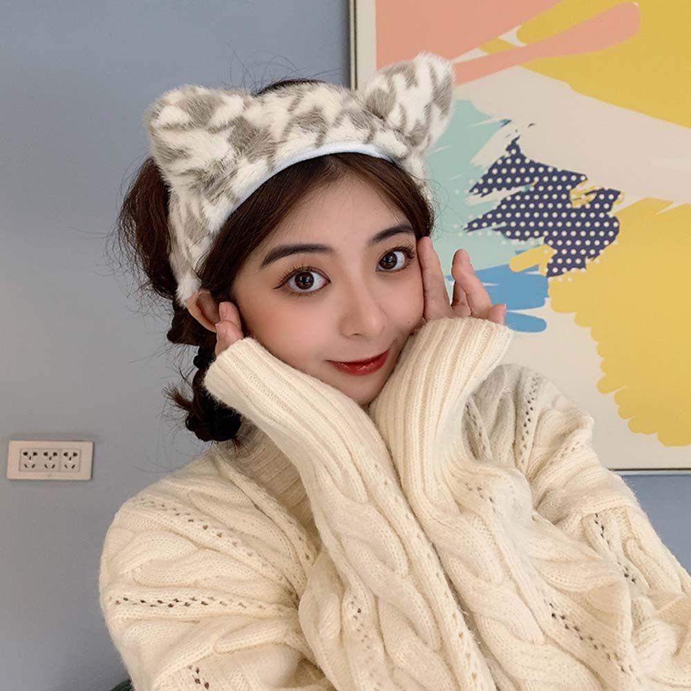 Cài Tóc Tai Mèo Họa Tiết Da Báo Phong Cách Hàn Quốc VANES1