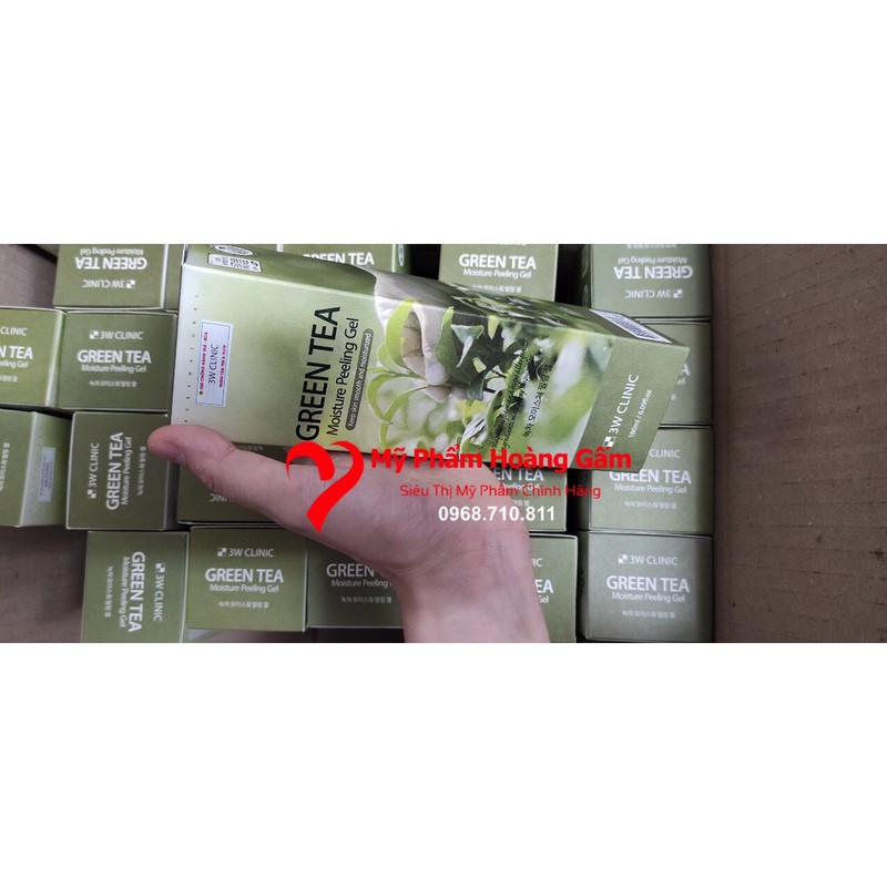 {Chính hãng - Ảnh thật} Gel tẩy da chết chiết xuất trà xanh 3W CLINIC Green tea Moisture Peeling Gel 180ML