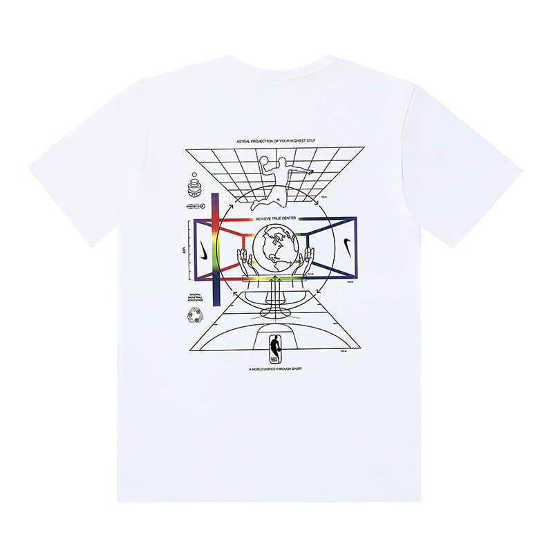 Áo Thun Ngắn Tay In Logo Bóng Rổ Thời Trang Năng Động