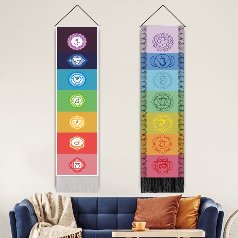 Tranh Vải Treo Tường Trang Trí Họa Tiết Mandala 7 Luân Xa