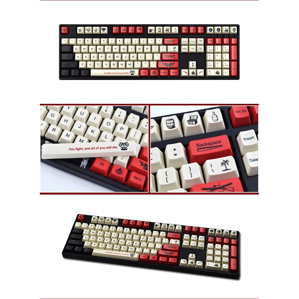 Set Keycap PBT Dye sub fullsize TKL - Bộ nút bàn phím cơ phối màu sẵn