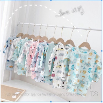 BỘ DÀI TAY COTTON GIẤY QUẢNG CHÂU MỎNG NHẸ MỀM CHO BÉ