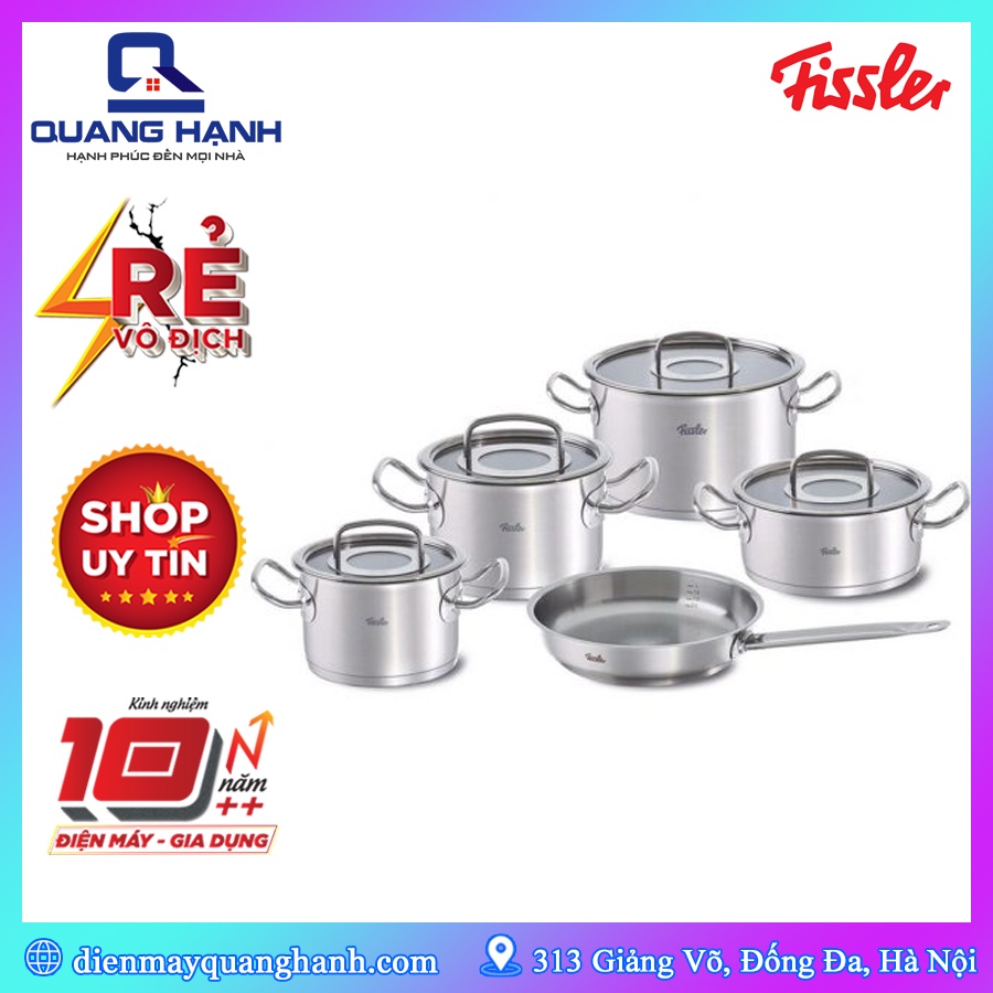 Bộ nồi Fissler Profi 5 món 4 nồi 1 chảo nắp kính [Hàng Đức]