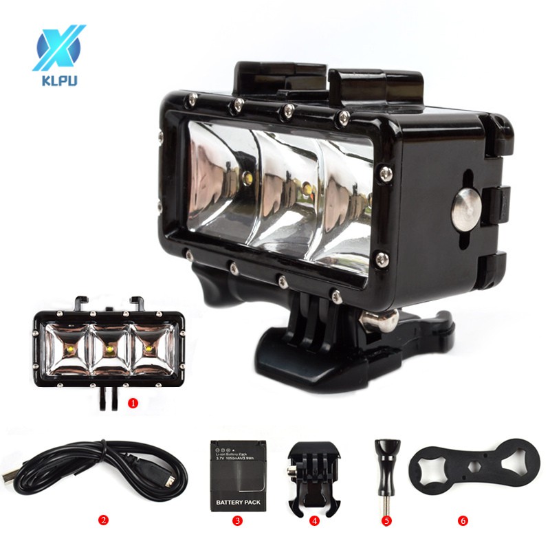 Đèn Led 30m Chống Nước Cho Camera Hành Trình Gopro Hero5/5S/4/4S/3+/ 3/2 Sjcam Sj6000/Sj7000