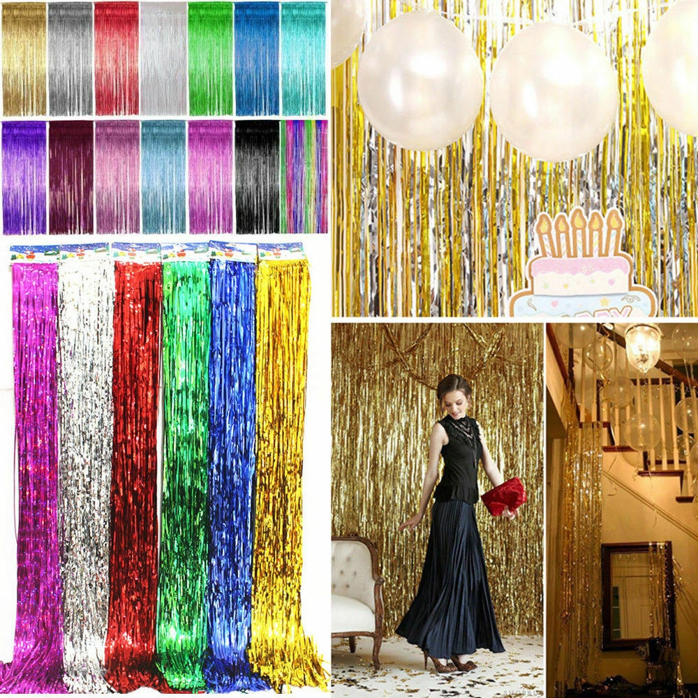 Rèm Tua Rua Màu Vàng Kim Lấp Lánh Kích Thước 1M*2M Trang Trí Tiệc