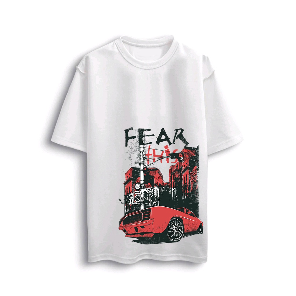 Big size- Áo thun unisex in hình xe Fear