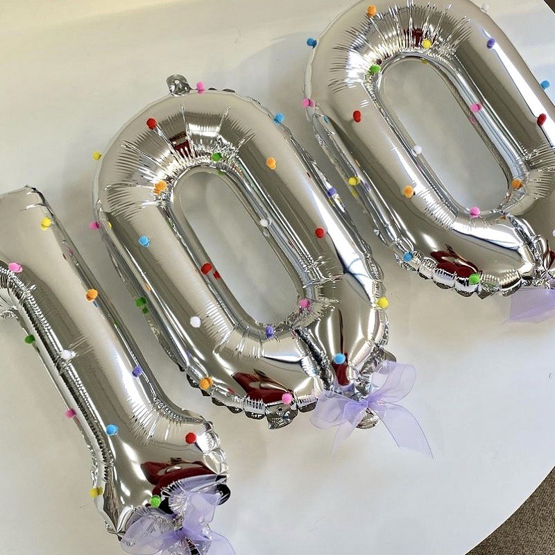 Bong bóng lá nhôm 16inch hình chữ số 0-9 trang trí tiệc sn