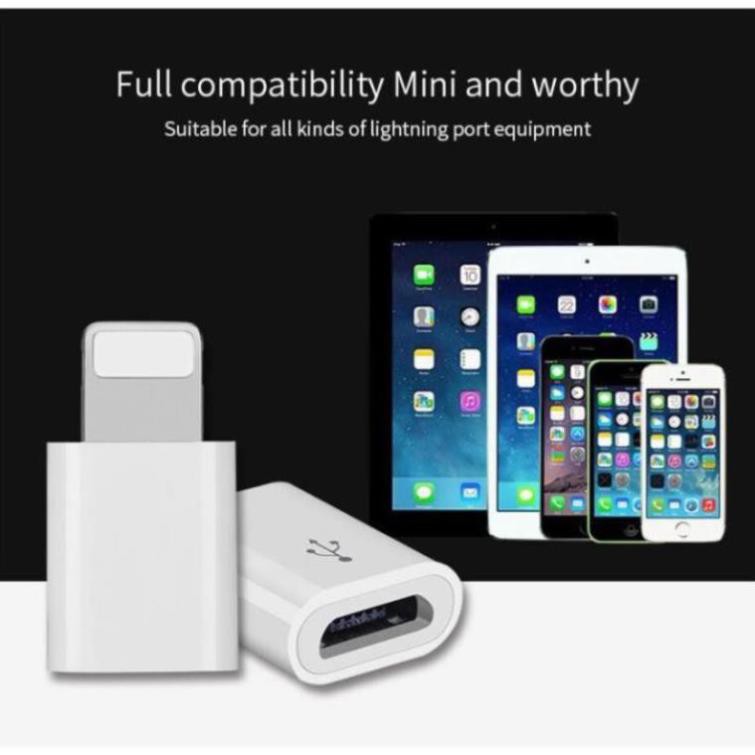🍀Hàng Tiện Dụng🍀Cổng Chuyển MicroUSB Sang Lightning cho iPhone X/8/7/6 iPad Air Mini iPod
