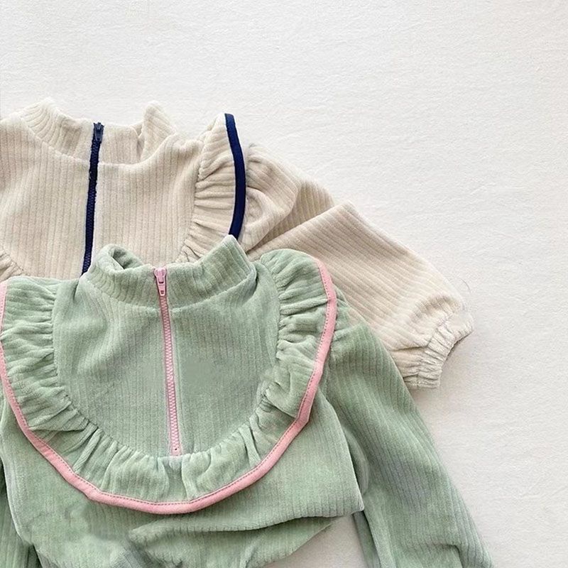 [Babycat] Hàng Có Sẵn Áo Sweater Vải Nhung Phong Cách Nhật Bản Hàn Quốc Nhật Bản Mùa Xuân Thu Cho Bé Gái