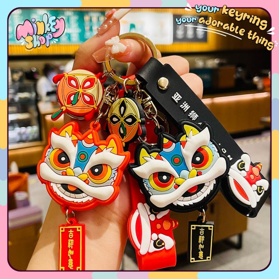 Móc khóa đầu kì lân sư tử đẹp dễ thương phụ kiện túi xách ô tô balô Cute 02MKKL -Minkey
