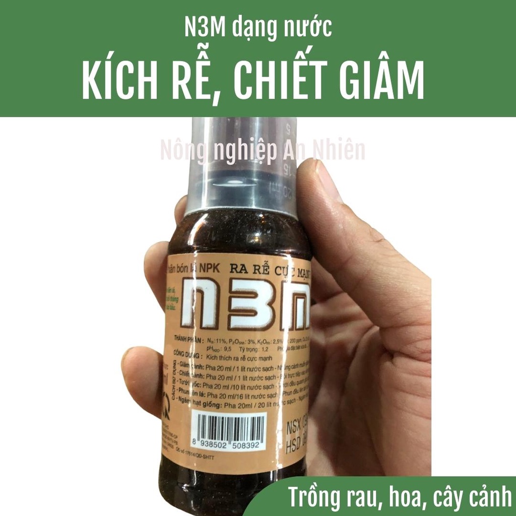 N3M Pro mới dạng nước tặng cốc đong định lượng KÍCH RỄ CỰC MẠNH trồng rau, cây cảnh, hoa, phong lan