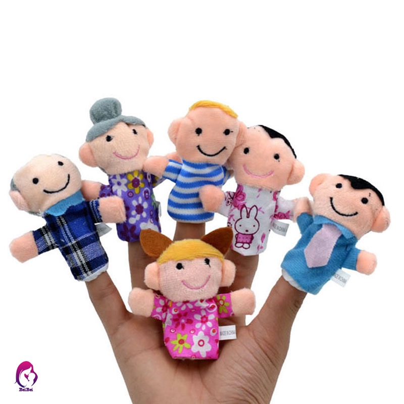 6 Pcs Finger Family Puppets Cloth Doll Props for Kids Toddlers Educational Toy