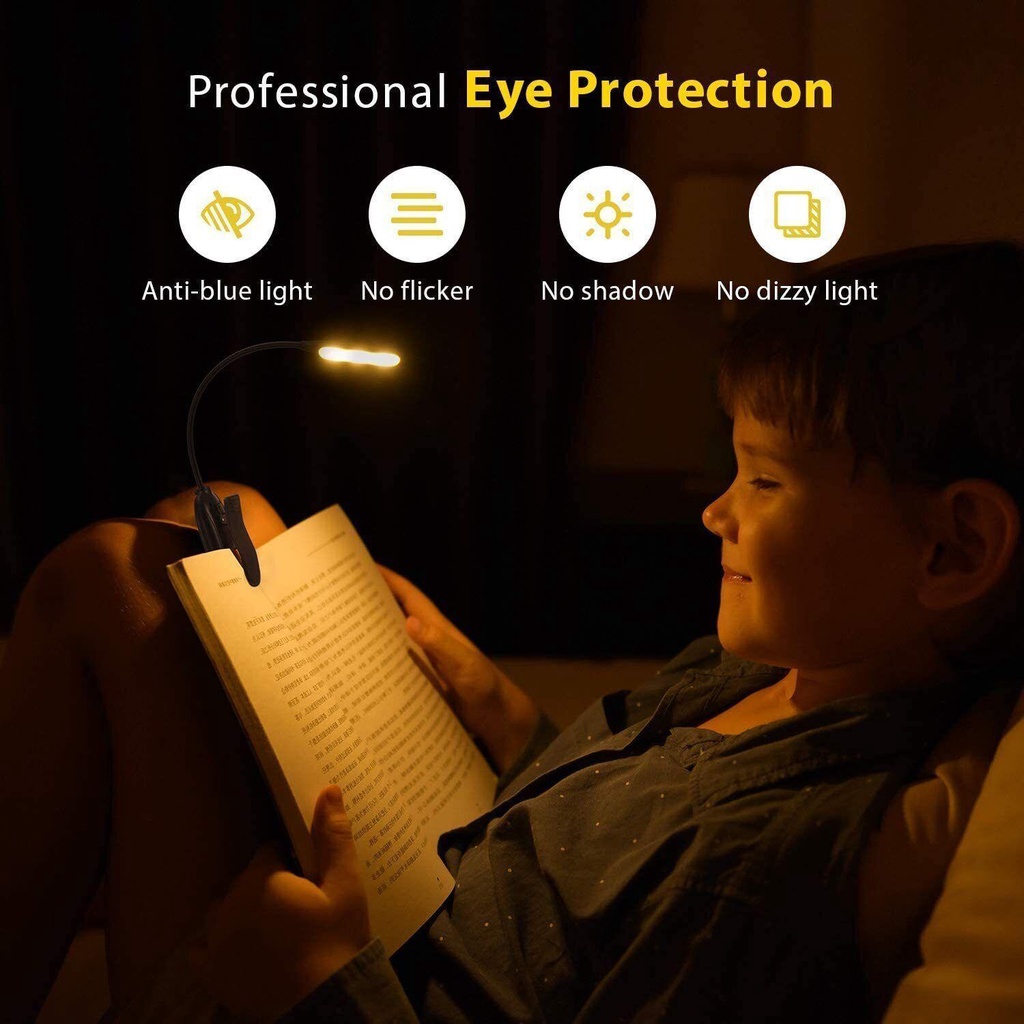 Đèn LED Kẹp Đọc Sách Có Thể Sạc Lại Được Thiết Kế Mới