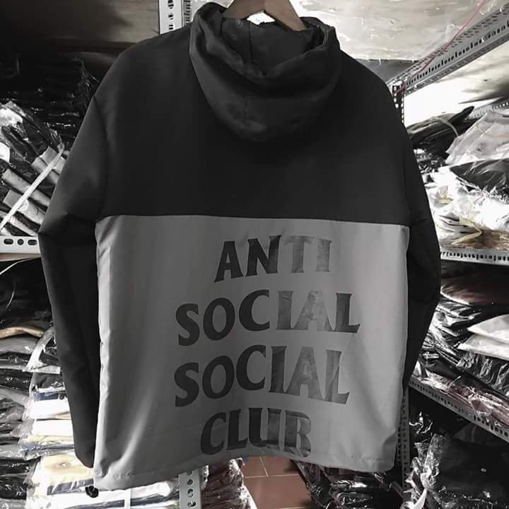 &lt;FREE SHIP&gt; ÁO KHOÁT DÙ 2 LỚP DÀY DẶN Y HÌNH (antisocial..)