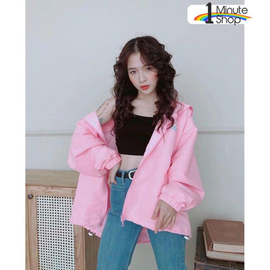 Áo khoác ulzzang In Hình Studios dành cho nam nữ Có 2 màu, Dù form rộng Có Mũ jacket unisex Kèm Ảnh Thật