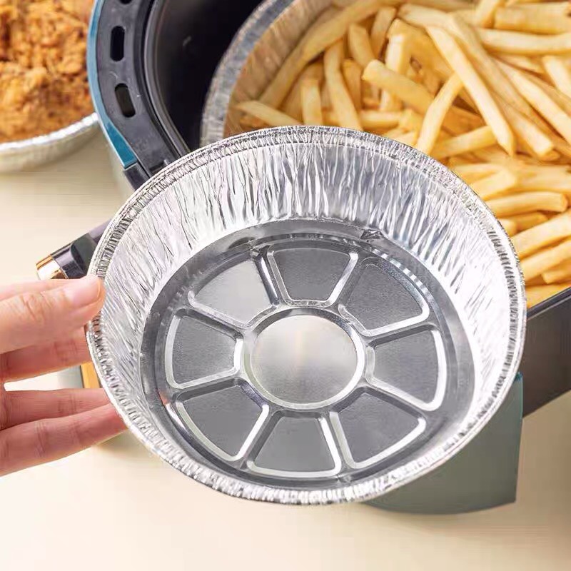 Combo 10 Khay Giấy Bạc Lót Nồi Chiên Không Dầu, Đĩa Nhôm, đĩa giấy bạc Đường Kính 20