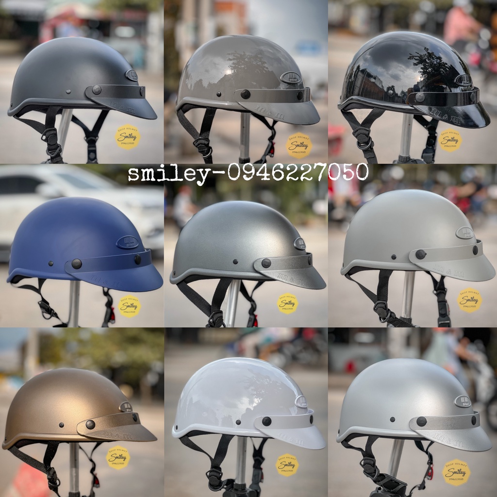 Mũ bảo hiểm nữa đầu MM-LG.01 bảng 2024 chính hãng Smiley helmet