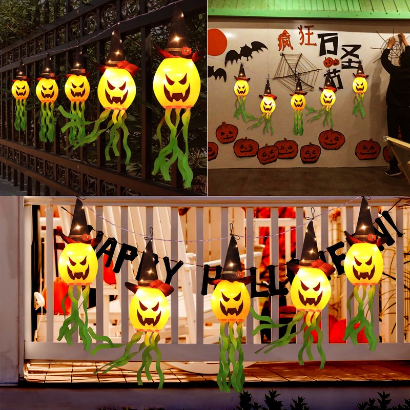 Đèn Lồng Led Hình Bí Ngô / Ma Trang Trí Halloween
