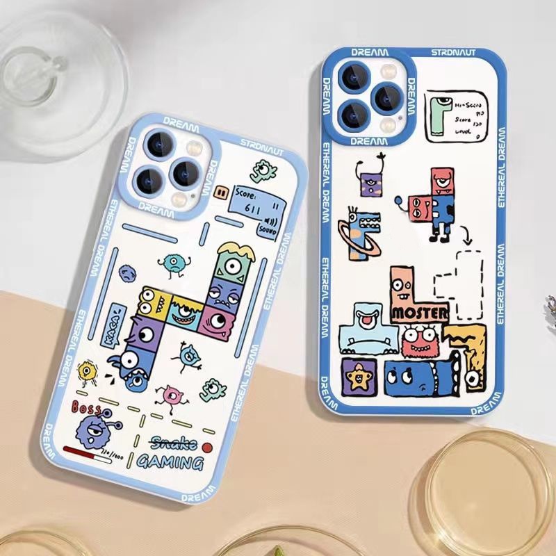 Ốp Điện Thoại TPU Mềm Trong Suốt Hình Quái Vật Nhỏ Cho Iphone 13 Pro Max/12/11/XS/ XR/ X/ 8/ 7/6 Plus Mini SE 2020