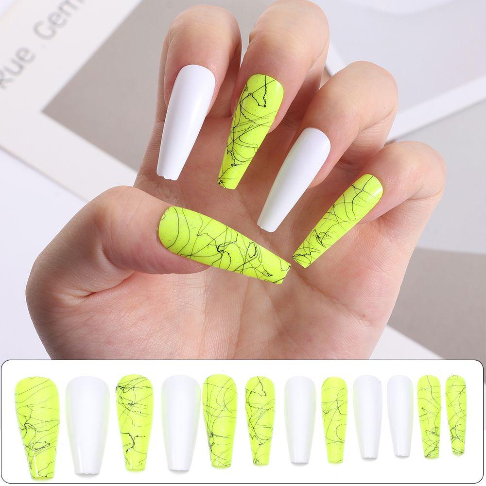 Móng Tay Giả Hình Chữ T Đính Kim Sa Lấp Lánh Thời Trang