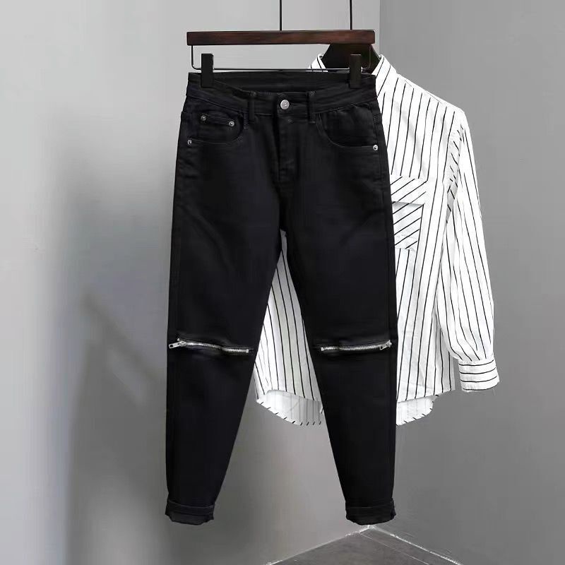 Quần Jean Dáng Ôm Co Giãn Thời Trang Cá Tính Cho Nam