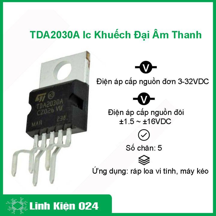 IC khuếch đại âm thanh TDA2030A TO220-5