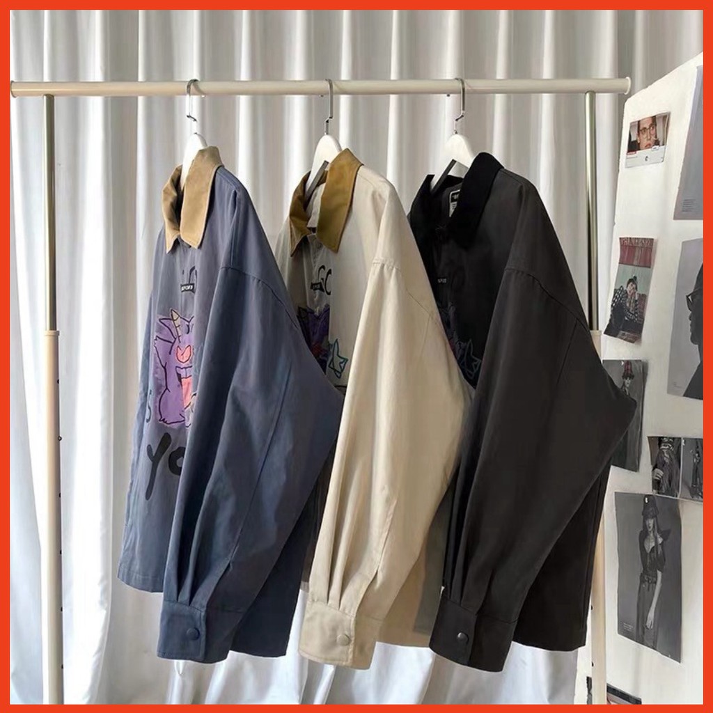 𝗡𝗘𝗪 𝗔𝗥𝗥𝗜𝗩𝗔𝗟  Áo khoác sơmi kaki unisex form rộng  Wind Go Your ulzzang Wind