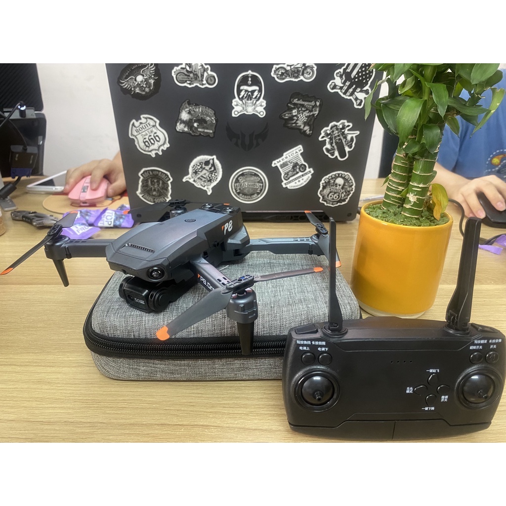 🎁Tặng túi đựng🎁 Máy bay flycam mini P8-GPS 2 camera HD kết nối wifi, Flycam mini trang bị động cơ không chổi than