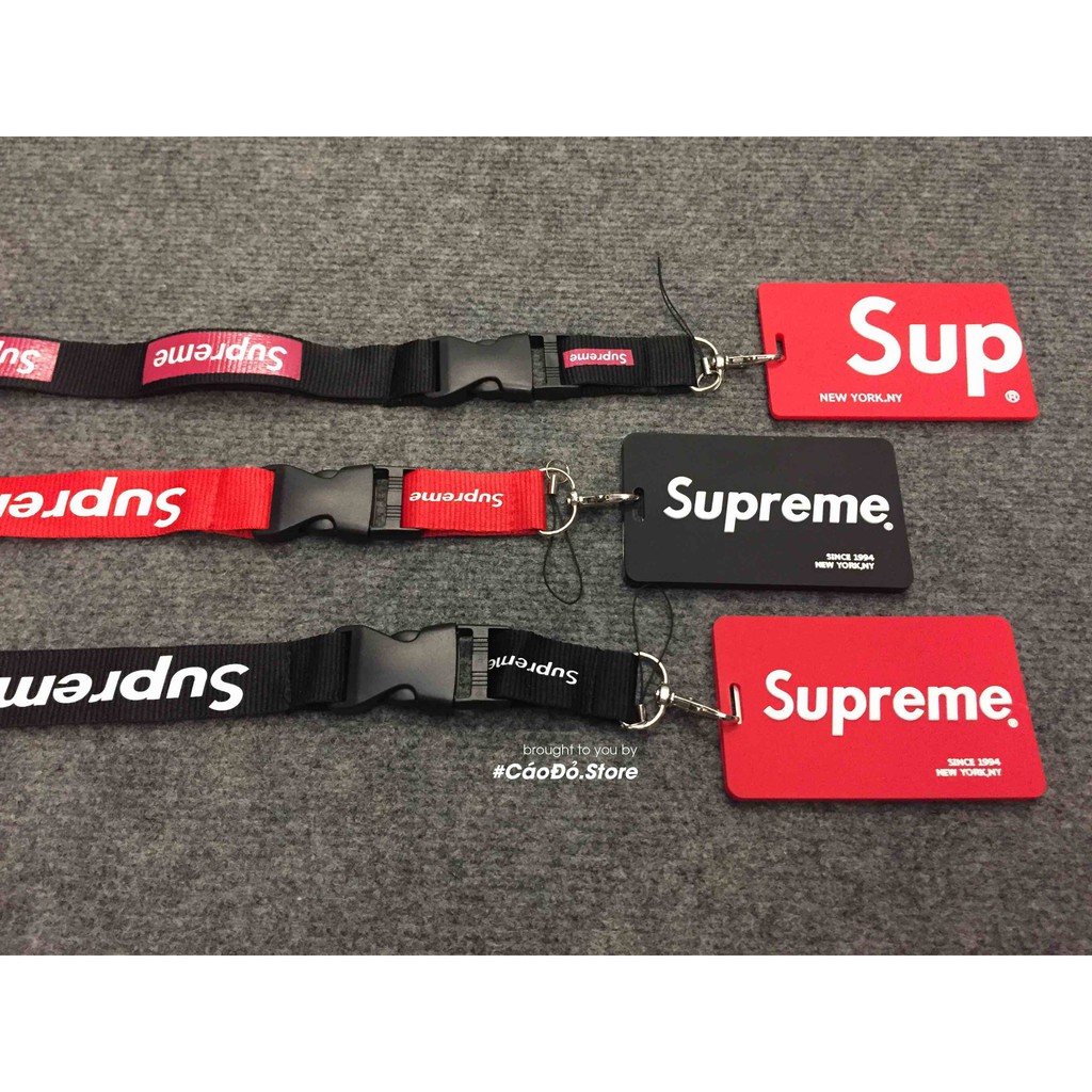 Landyard + thẻ tên Supreme