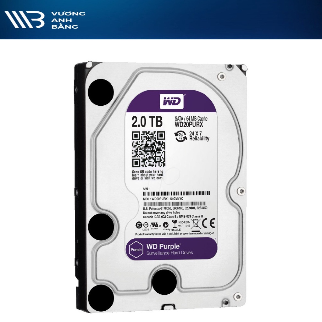 Ổ Cứng HDD 2TB WD Purple chuyên CAMERA CTY- Bảo hành 24 tháng