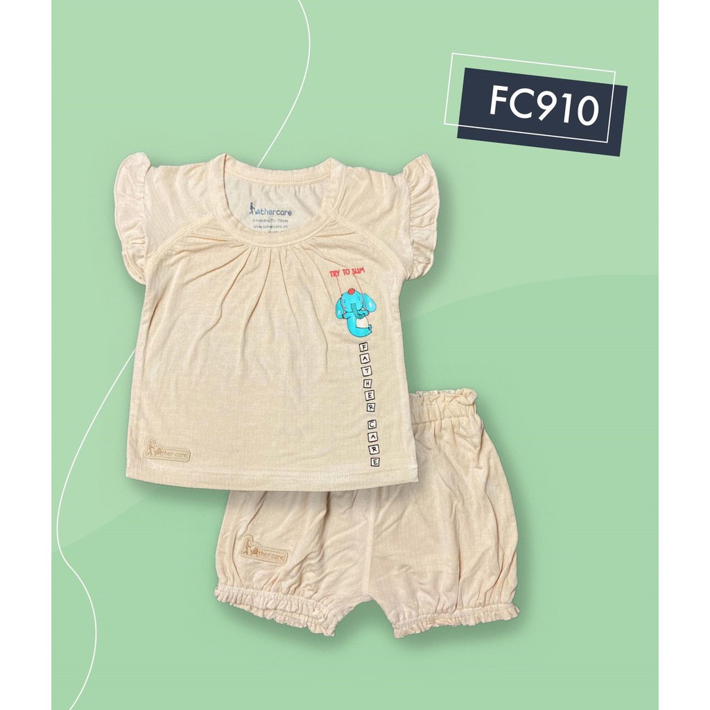 Bộ Quần áo trẻ em FatherCare Nẹp trụ + Tay hến CT - Voi đu dây FC910
