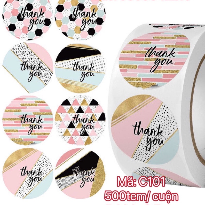 TEM_Tem dán chữ " Thank you" >