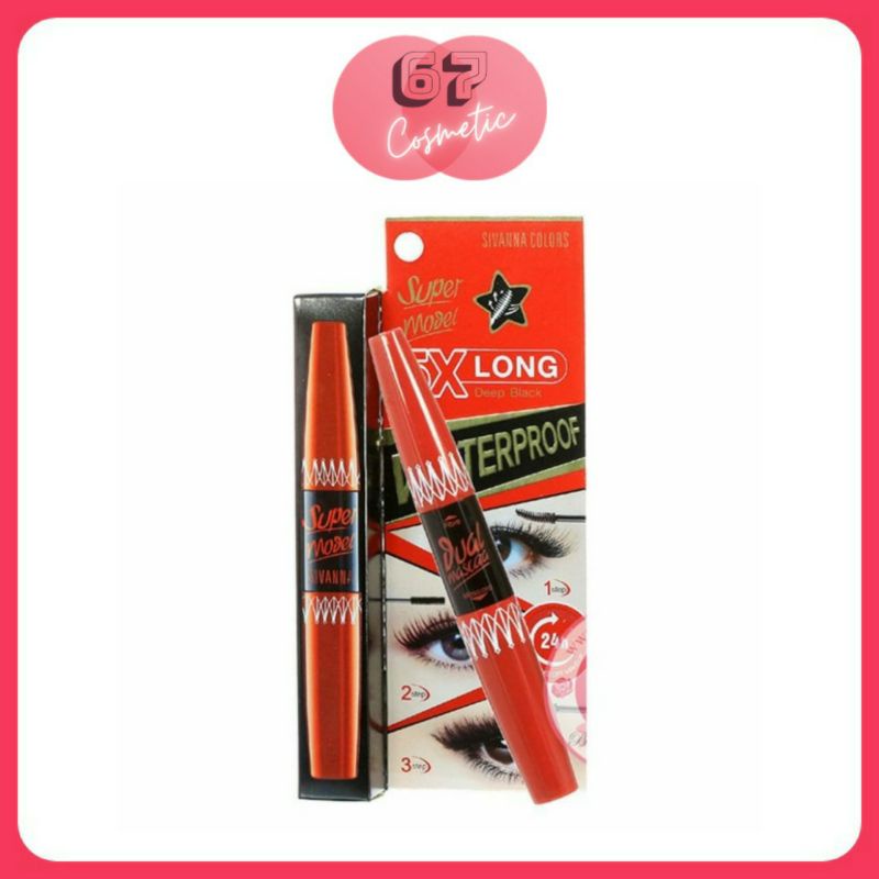 Mascara Sivanna Super Model Water-Proof Mascara Deep Black