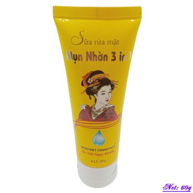 SỮA RỬA MẶT MỤN NHỜN 3IN1 SẮC NÉT NGỌC KHANG 60g