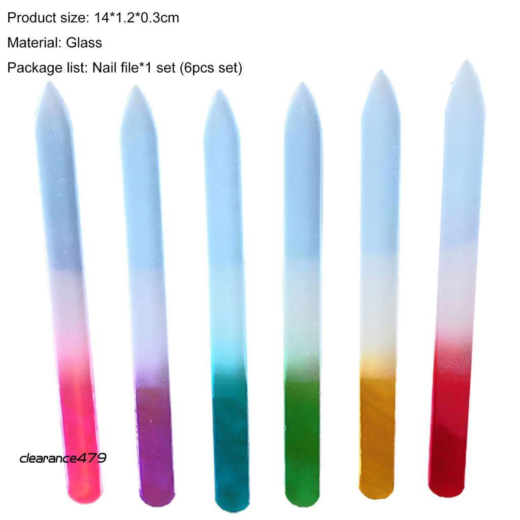 (Hàng Mới Về) Bộ 6 Cây Dũa Móng Tay Thủy Tinh Hai Mặt Sử Dụng Tại Nhà | BigBuy360 - bigbuy360.vn