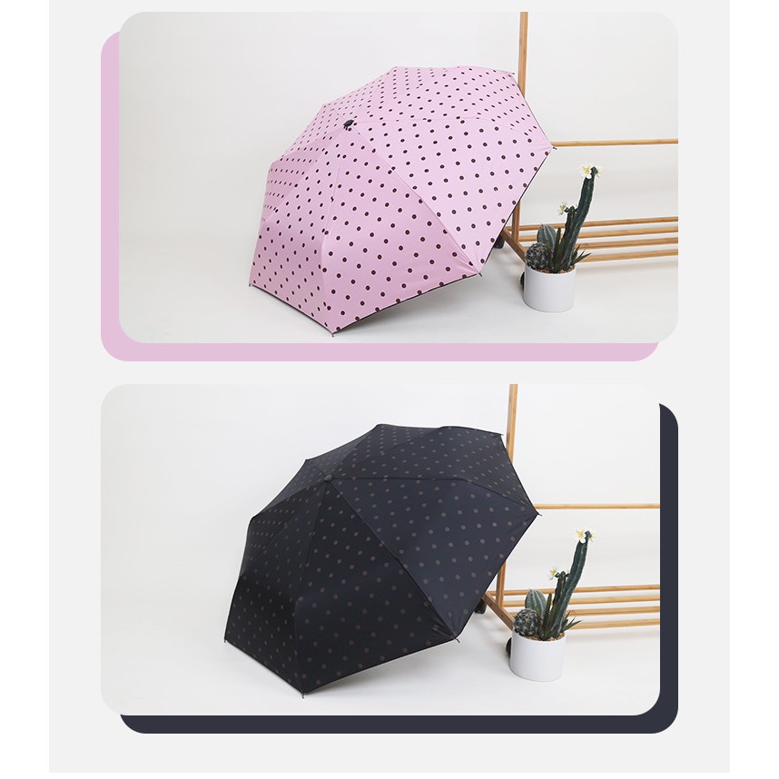 Ô dù cầm tay che nắng mưa colorfull  chấm bi, khung chắc chắn, chống tia UV tốt 1303