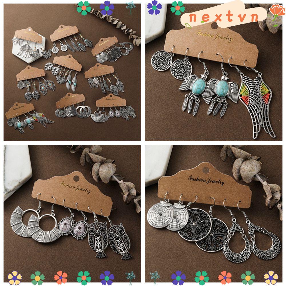 Set 3 đôi khuyên tai nhiều kiểu dáng phong cách Boho thời trang cá tính