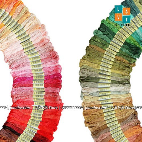 Set chỉ thêu 50-100 màu ngẫu nhiên, sợi chỉ cao cấp màu sắc chân thực