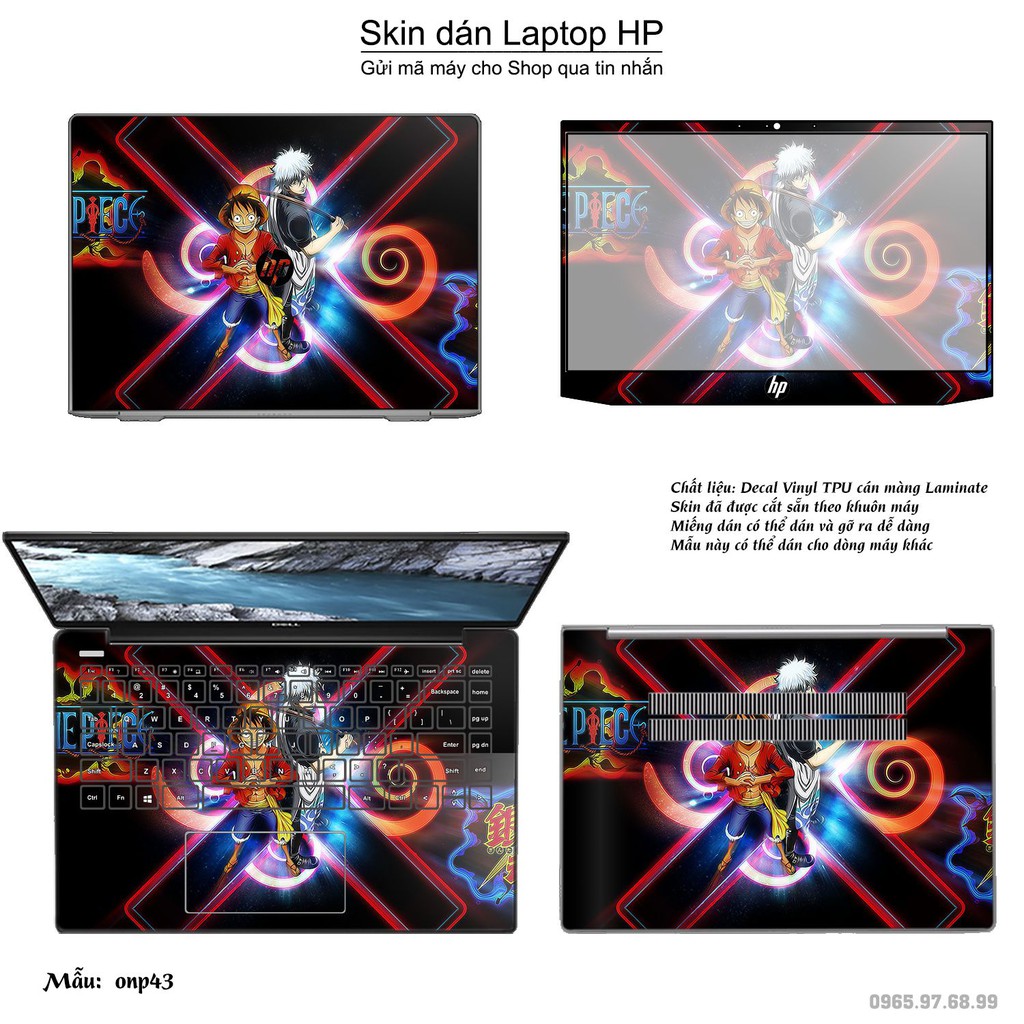 Skin dán Laptop HP in hình One Piece nhiều mẫu 24 (inbox mã máy cho Shop)