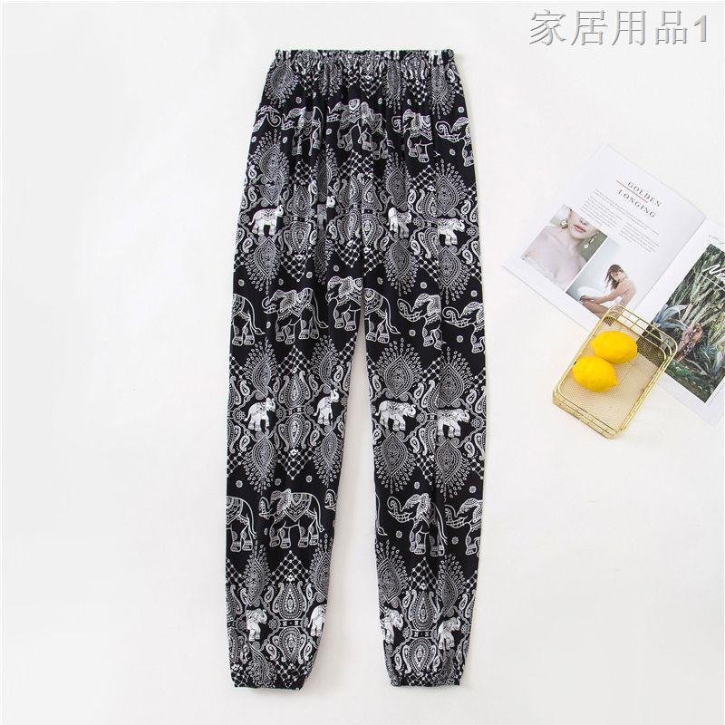 ✲▽Quần tây nam rayon mùa hè, cotton lụa, âu mặc nhà, đi biển du lịch Thái Lan, đồ ngủ rộng và phóng to, mỏng1